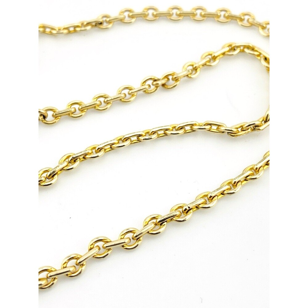 Art Deco Gold Filled Pocket Watch Chain Chunky Oval Links 13.25 Inch 4 MM Wide